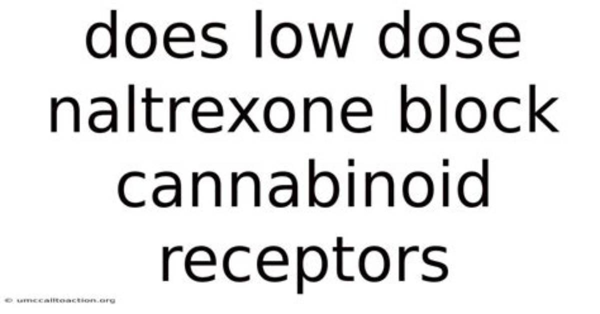 Does Naltrexone Block Cannabinoid Receptors?