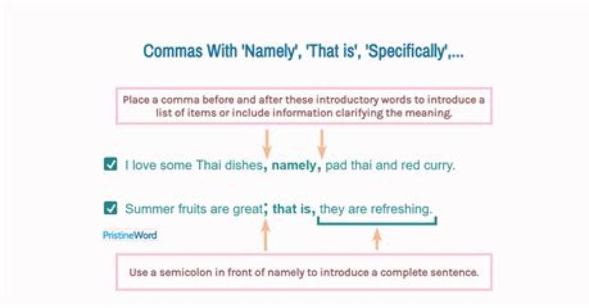 Does Namely Meaning Specifically?