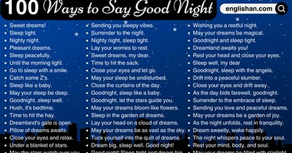 Does Night Mean Good Night?