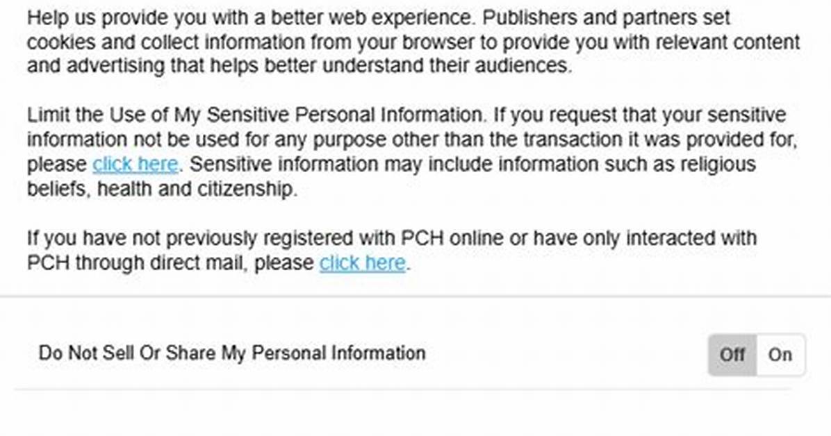 Does Pch Sell Your Information?