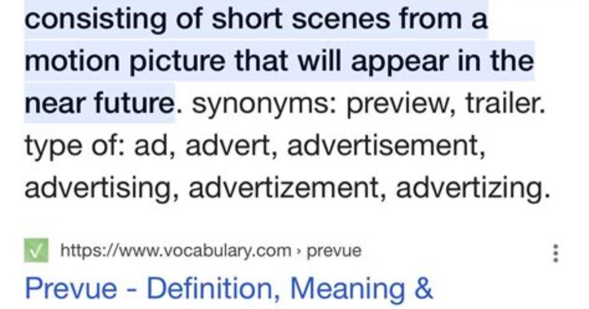 Does Prevue Mean Preview?