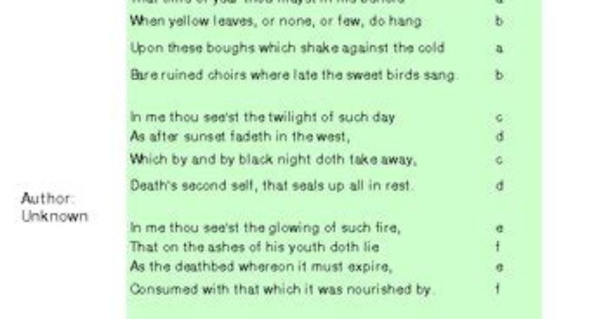 Does Rhyme Scheme Change Each Stanza?