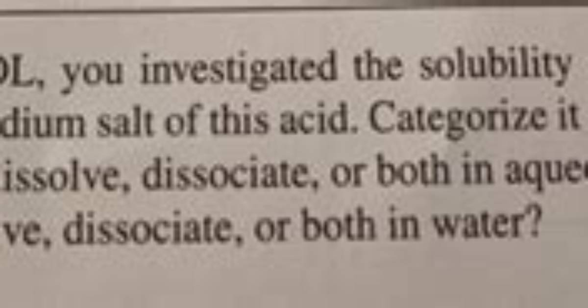 Does Sodium Oxalate Dissolve or Dissociate in Water