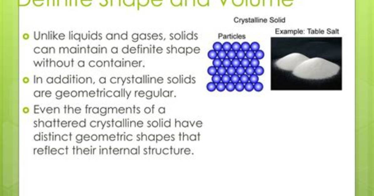 Does Solids Have a Definite Shape and Volume?