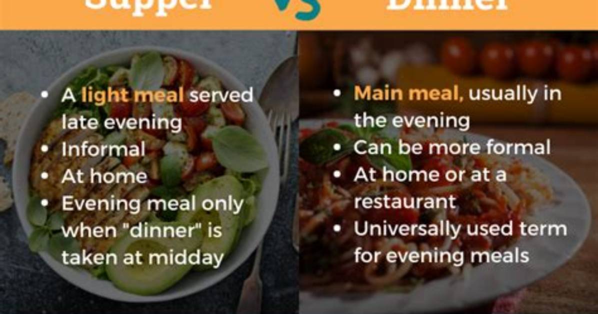 Does Supper Come After Dinner?