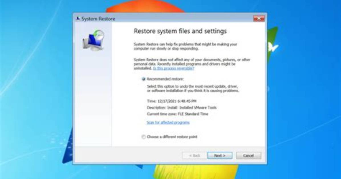 Does System Restore Windows 7 Delete Files?
