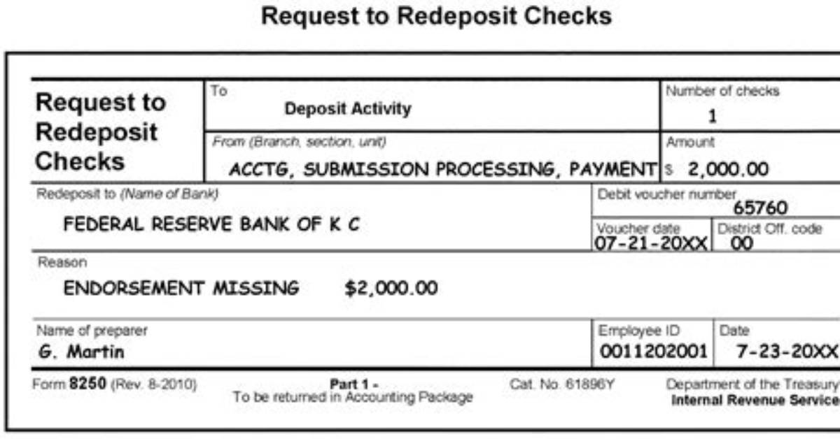 Does the Irs Redeposit a Bounced Check?