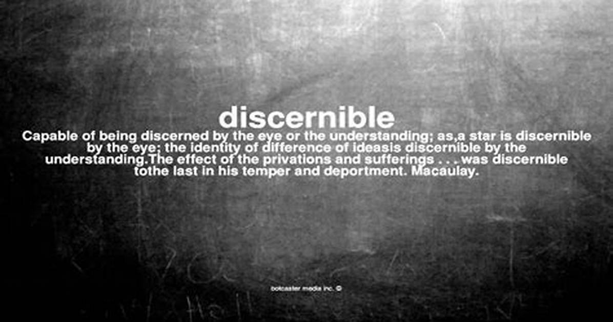 Does the Word Discernible Mean?