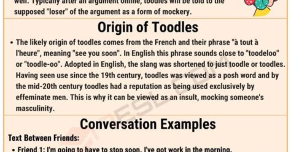 Does Toodles Mean Goodbye?