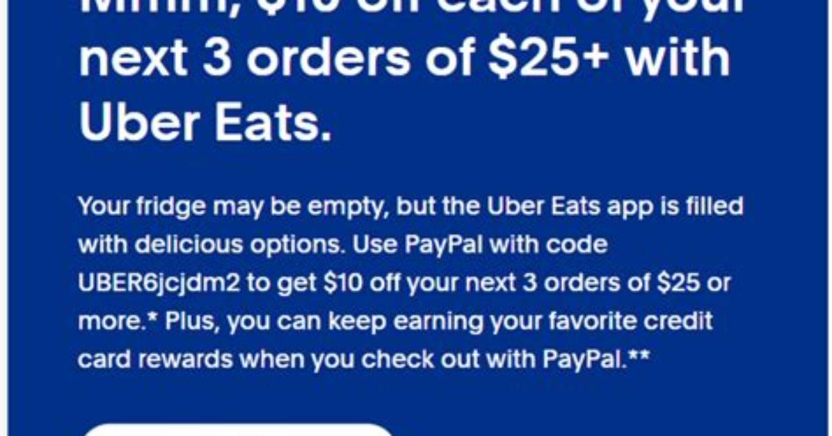 Does Uber Eats Take Paypal?