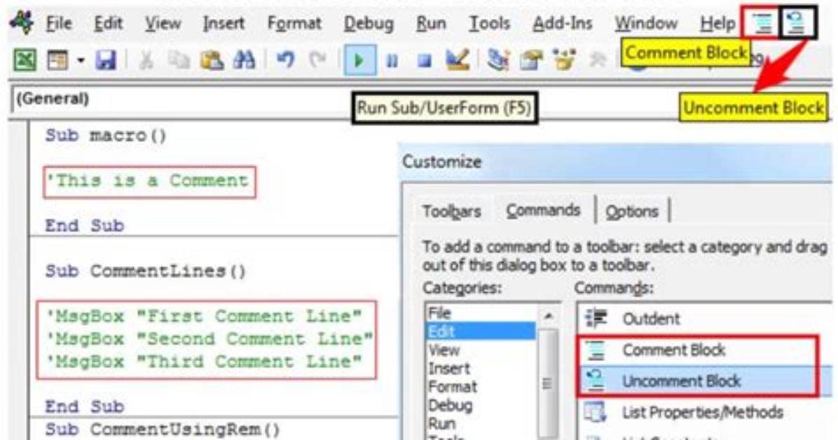 Does Vba Contain a Comment Block Syntax? [Duplicate]
