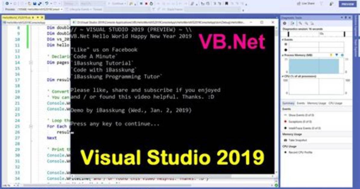 Does Visual Studio 2019 Support Vb. Net?