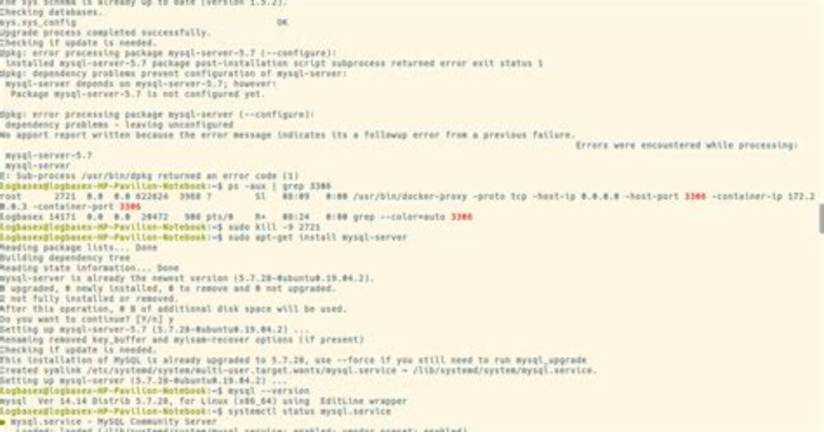 Dpkg: Error Processing Package Mysql-Server (Dependency Problems)?