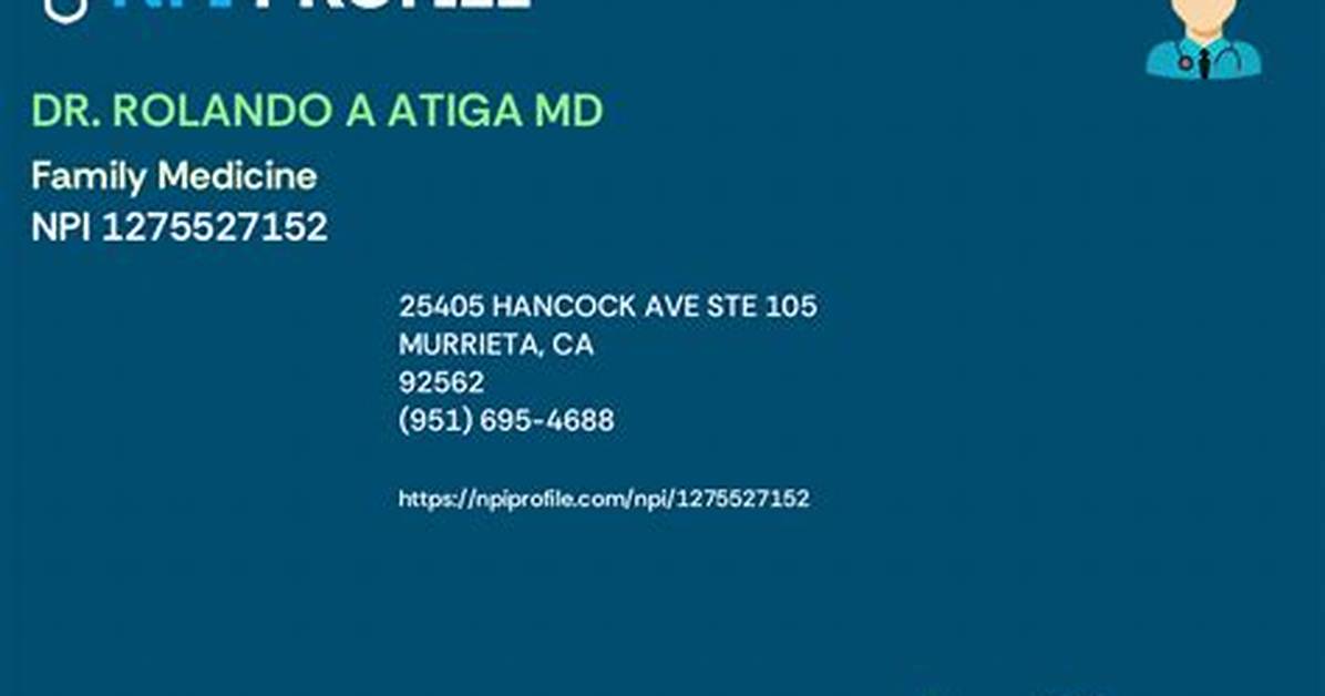 Dr. Rolando Atiga, Md – Murrieta, Ca