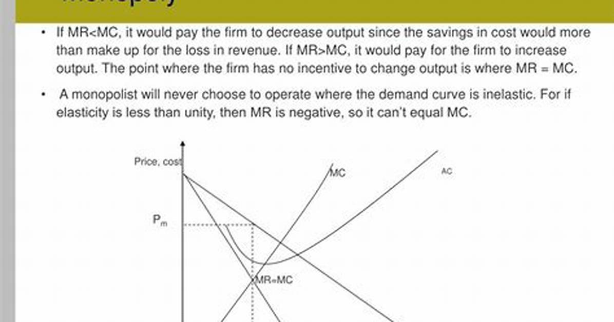 During Monopoly the Equilibrium Condition Is?