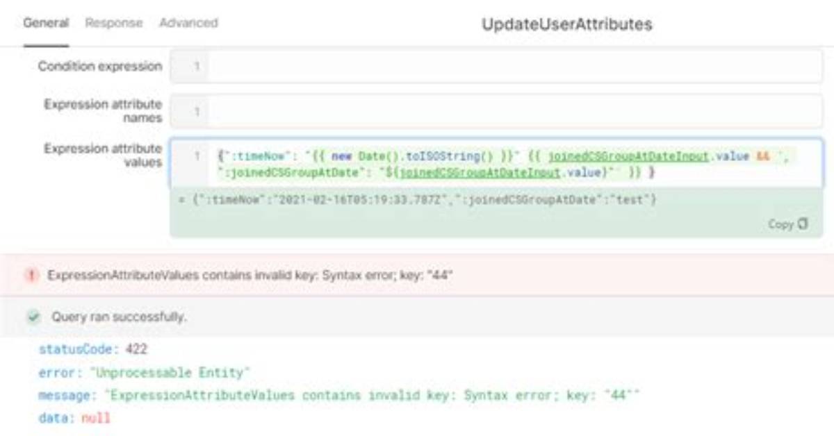 Dynamodb Update Error Invalid Updateexpression: an Expression Attribute Value Used in Expression Is Not Defined