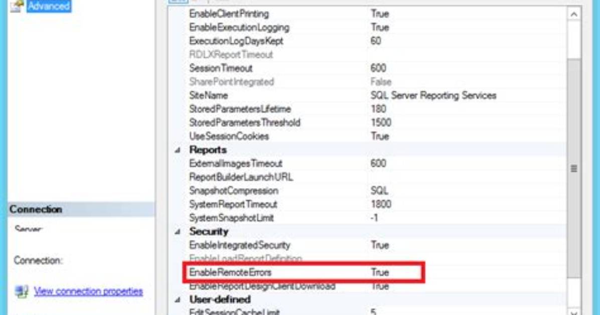 "Enable Remote Error" in Ssrs