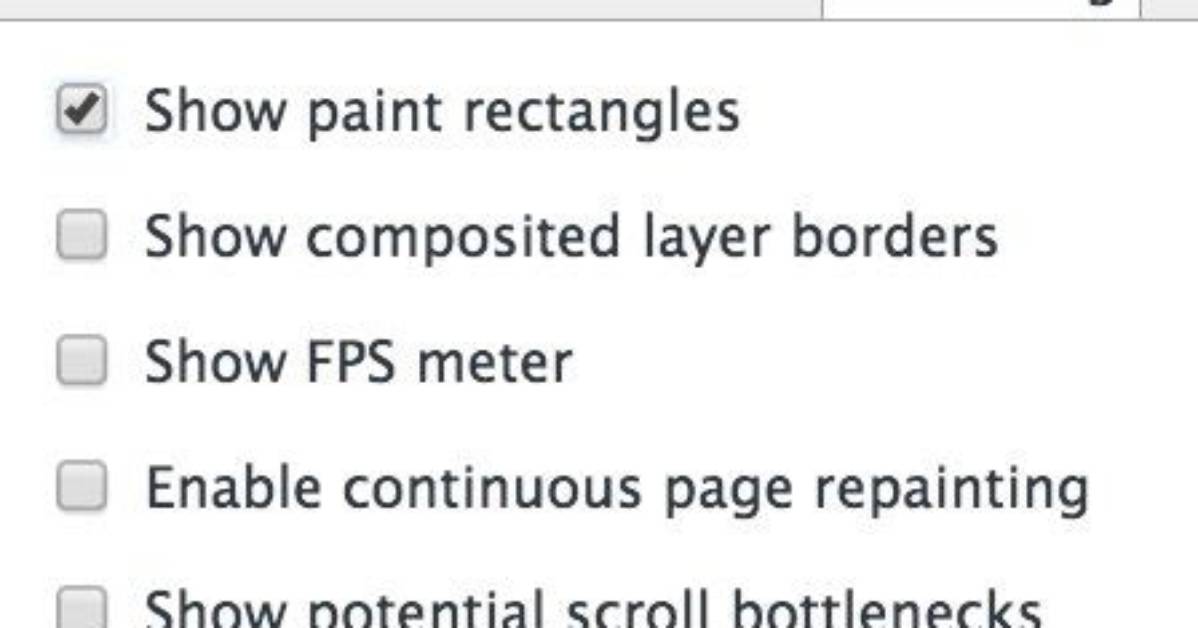 Enable 'Show Paint Rectangles' Without Having Developer Tools Open in Google Chrome