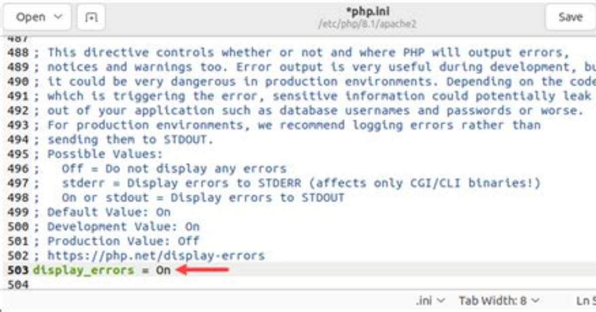 Enabling Error Display in Php via Htaccess Only