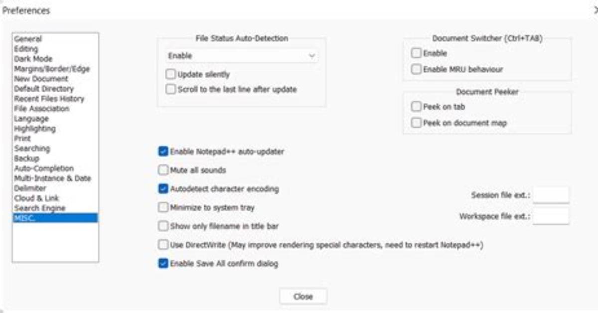 Enabling Mru Tabbing in Notepad++ but Without the "Document Switcher" Popup?
