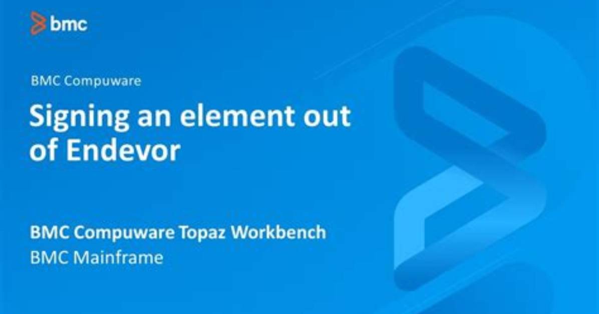Endevor - Documentation for Bmc Compuware Topaz Workbench 20.07
