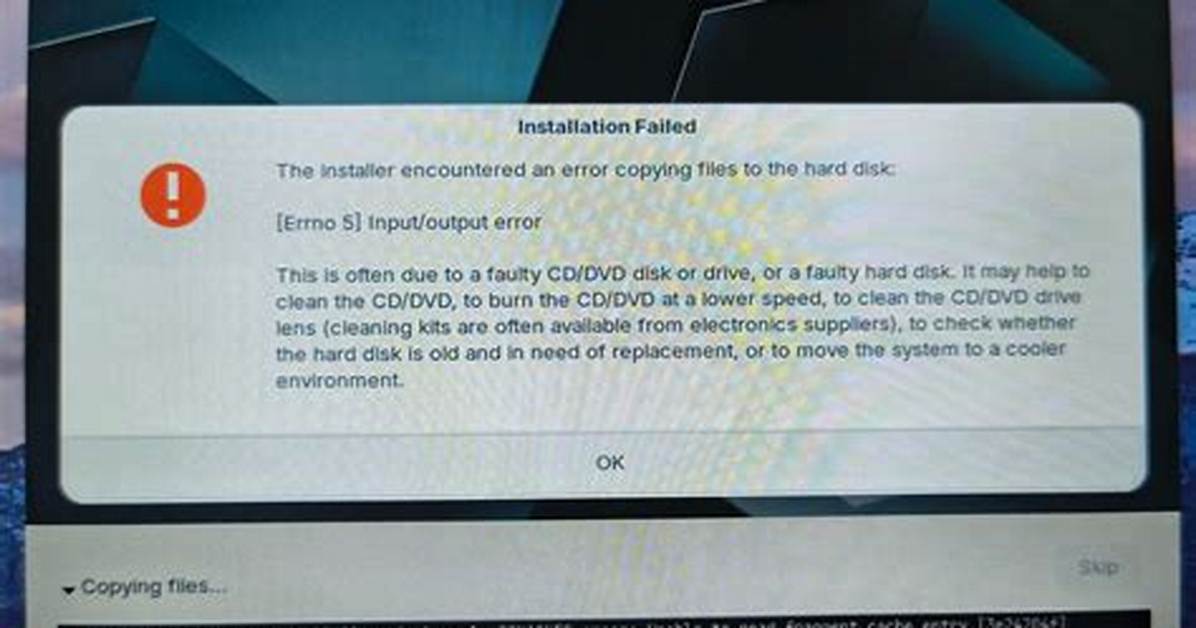 "Errno 5 - Input/Output Error" When Trying to Install Ubuntu