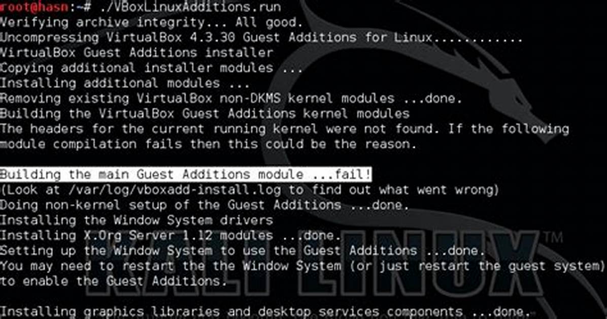Error Building Main Guest Additions Module While Installing Virtualbox Guest Additions