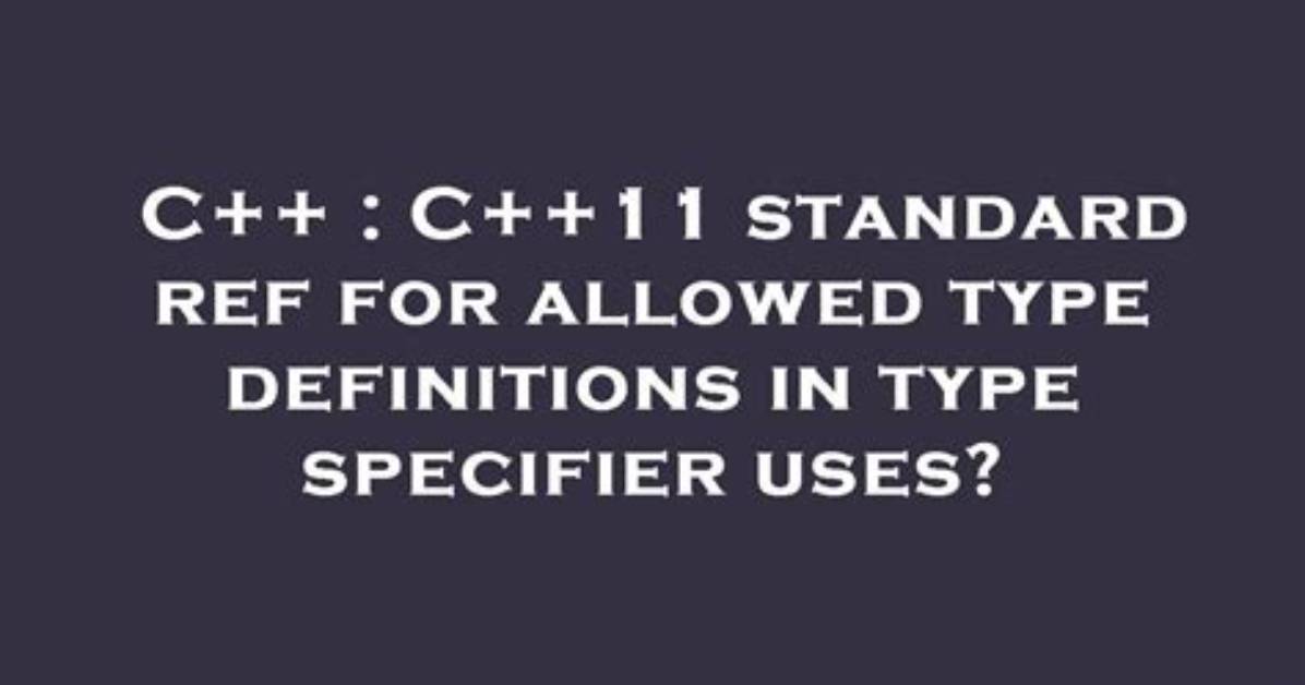 Error: C++ Requires a Type Specifier for All Declarations