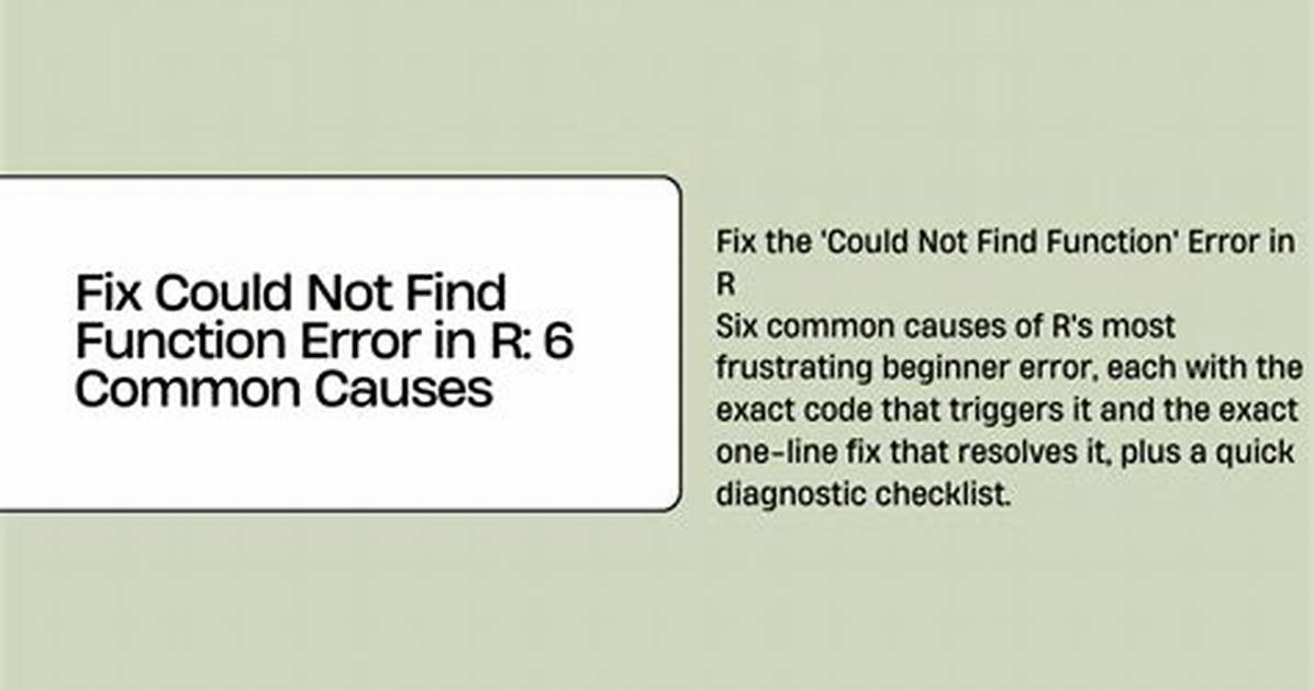 Error: Could Not Find Function. .. in R