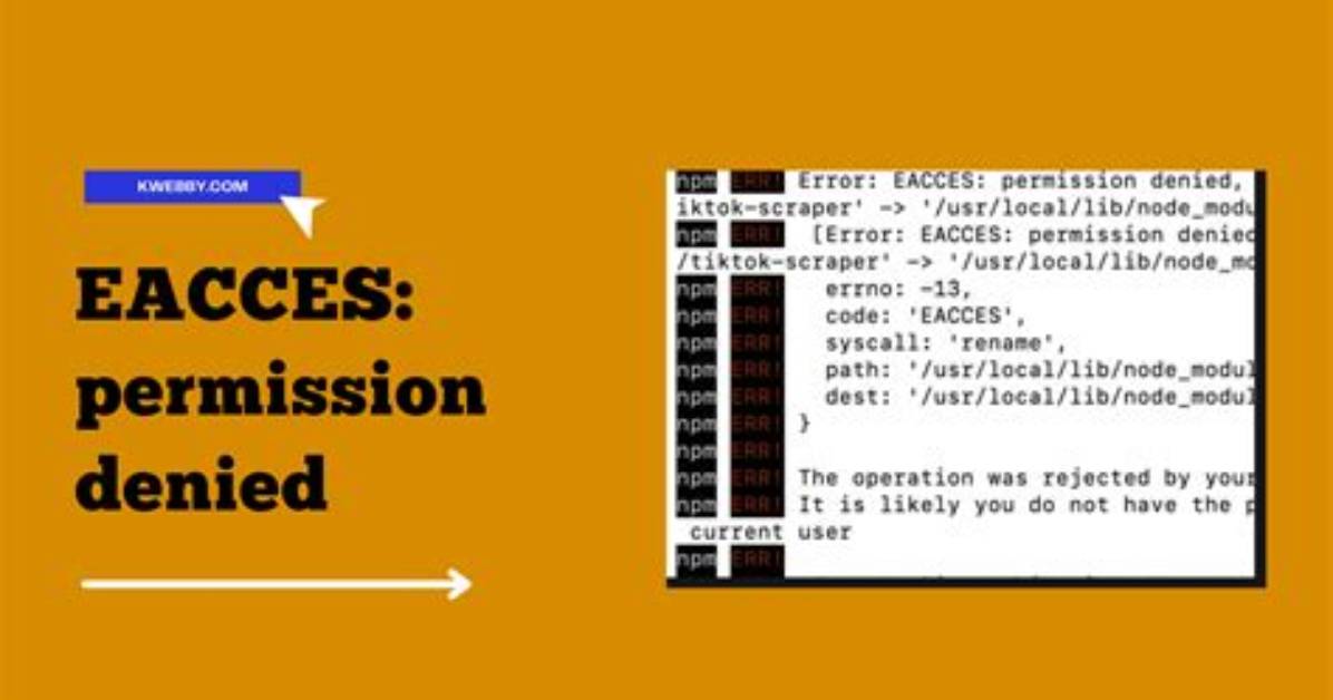 Error: Eacces: Permission Denied