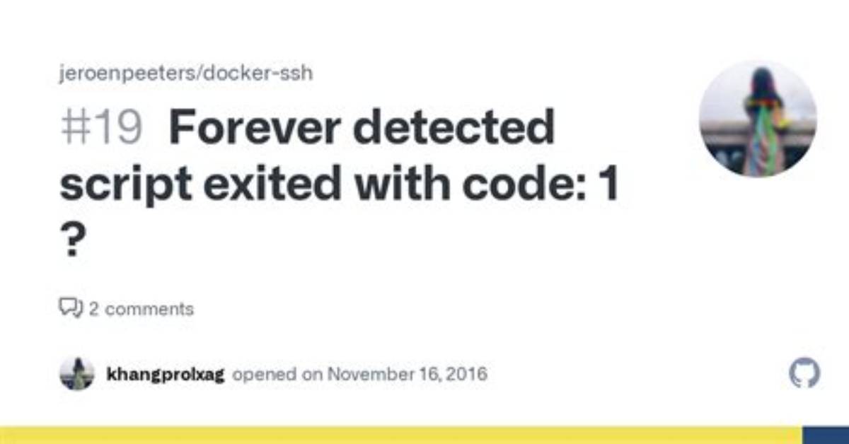 Error: Forever Detected Script Exited with Code: 1