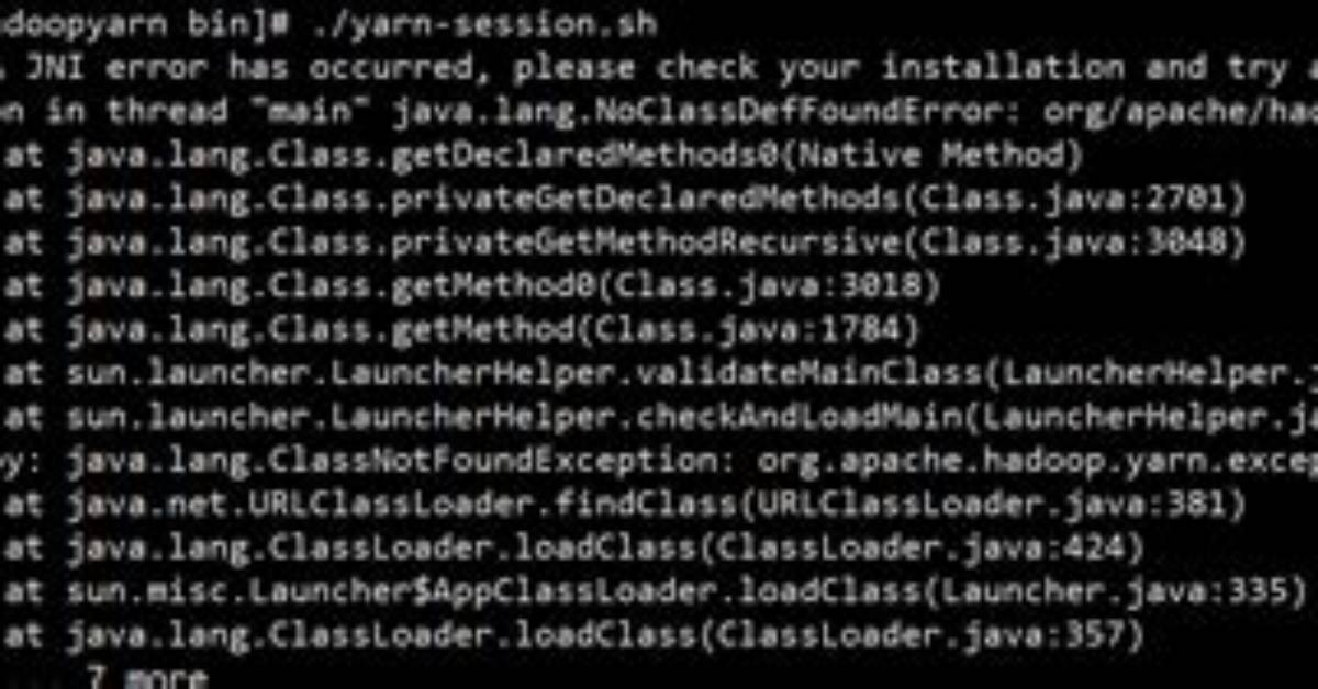 Error: Java. Lang. Noclassdeffounderror: Org/Apache/Hadoop/Util/Stopwatch