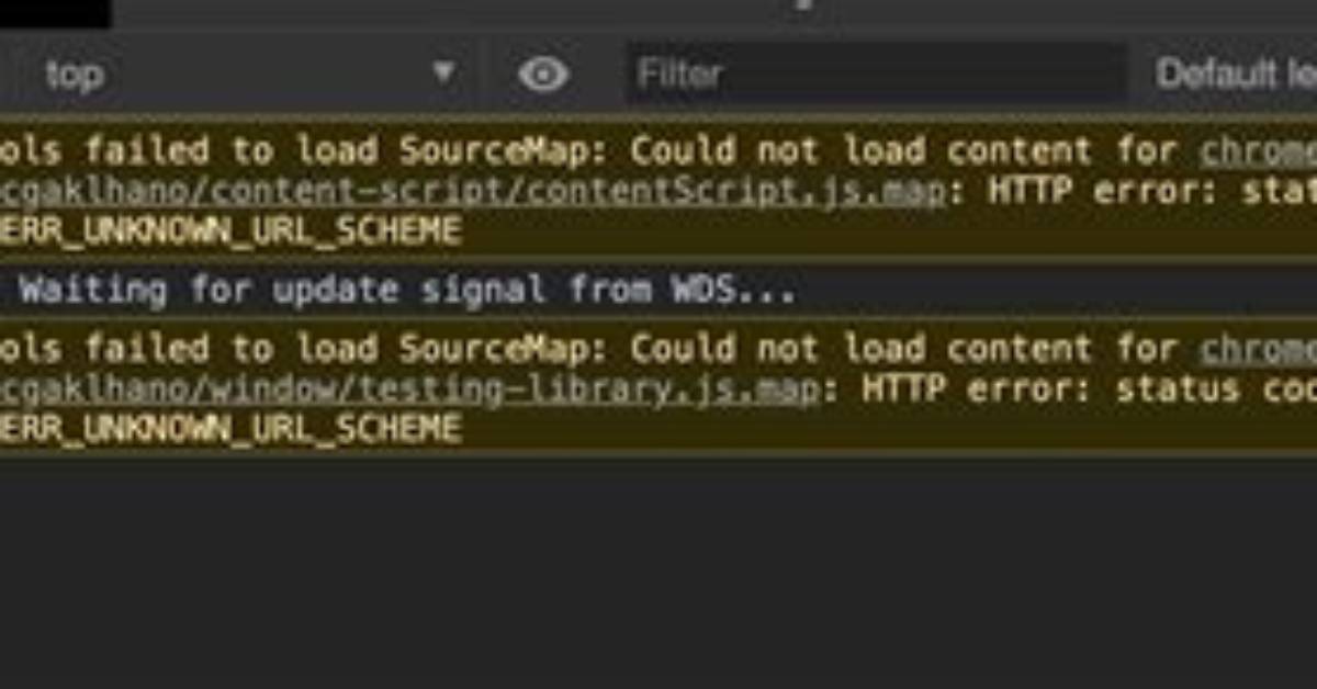 Error Message "Devtools Failed to Load Sourcemap: Could Not Load Content for Chrome-Extension: //. .."