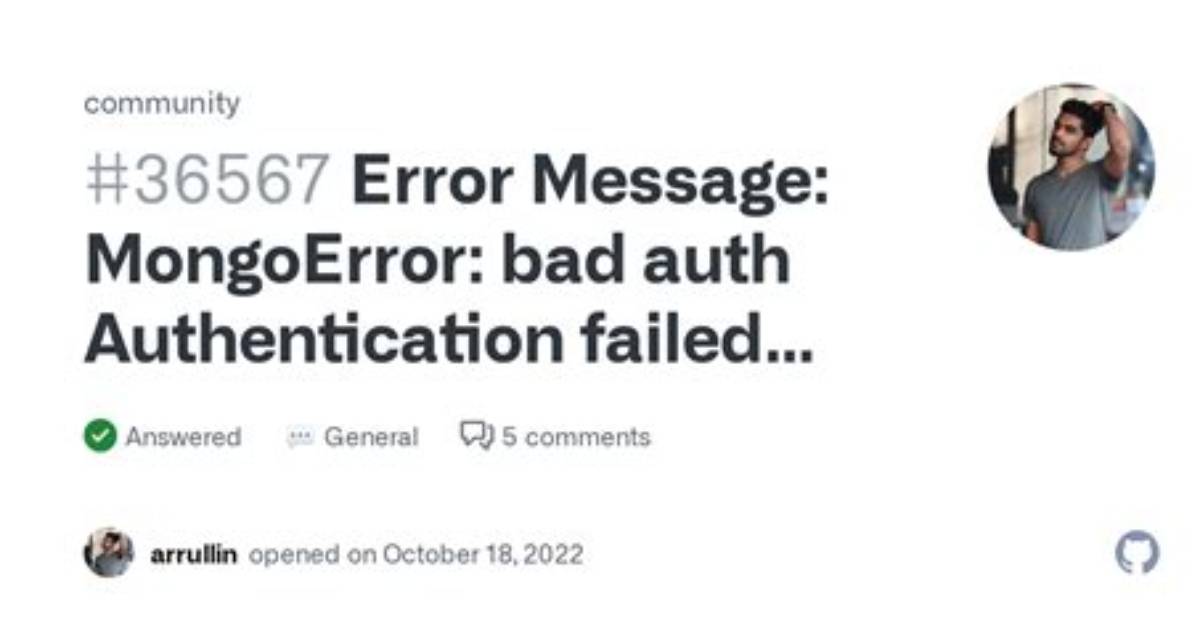 Error Message: Mongoerror: Bad Auth Authentication Failed Through Uri String