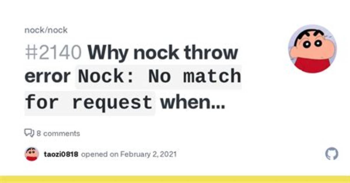 Error: Nock: No Match for Request
