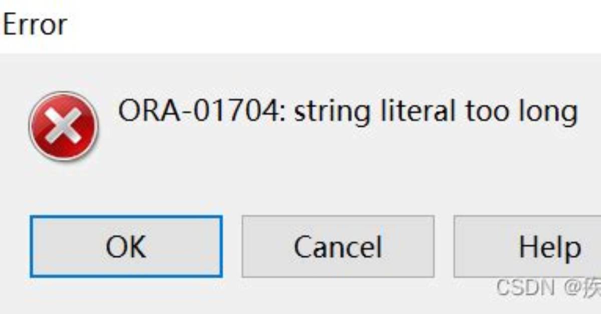 Error: Ora-01704: String Literal Too Long