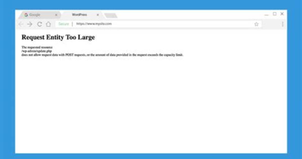 Error: Request Entity Too Large