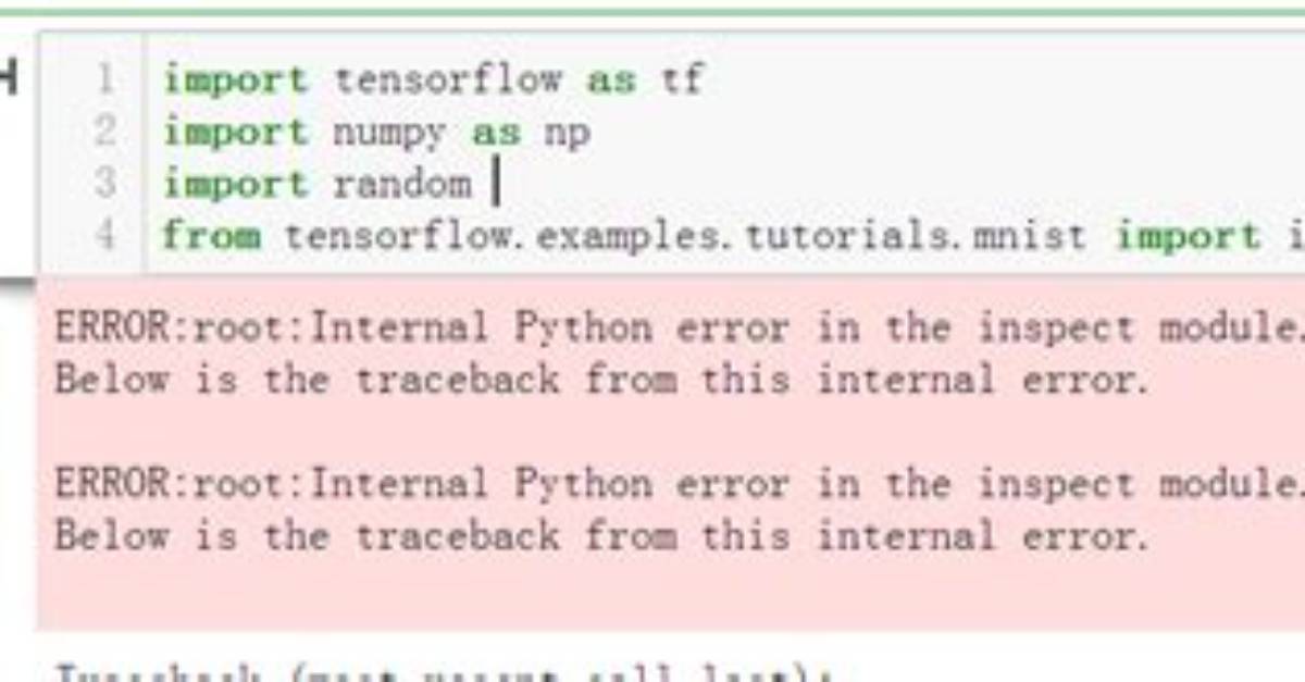 Error: Root: Internal Python Error in the Inspect Module While Installing Tensorflow