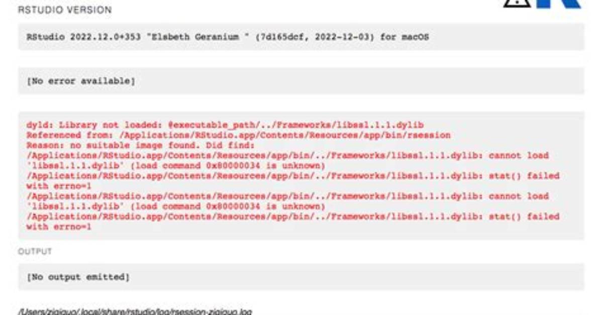 Error Starting R: Can't Open It on Mac for the New Version