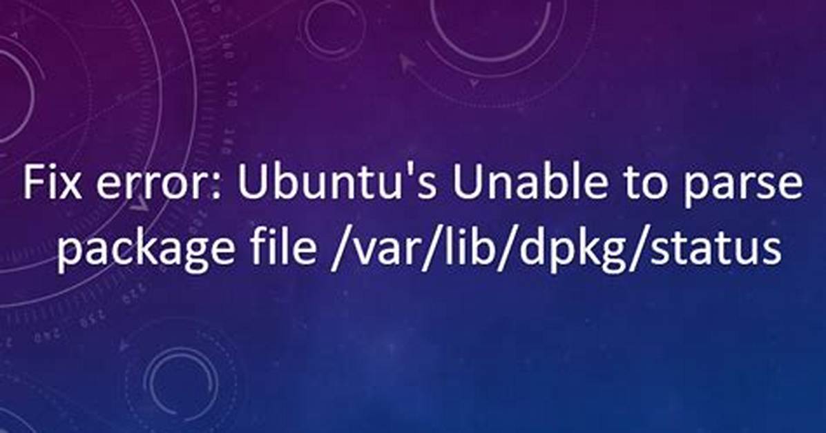 Error the Package Lists or Status File Could Not Be Parsed or Opened While Updating [Duplicate]