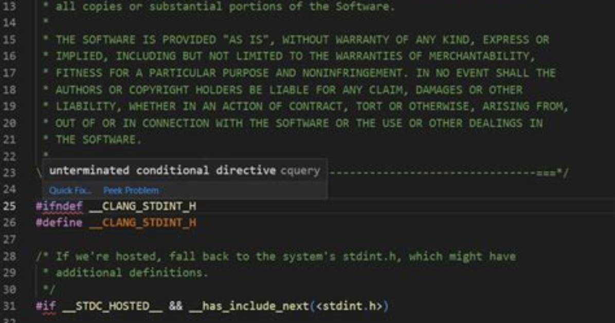 Error "Unterminated Conditional Directive" in Cross-Referencing Headers