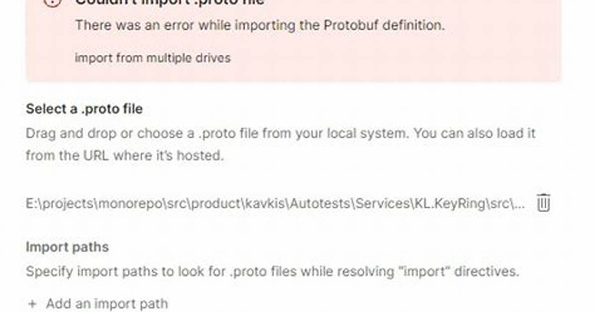 Error While Generating Using Proto Definition