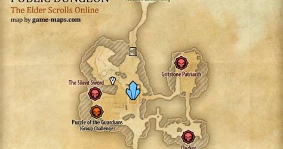 Eso Lost City of the Na-Totambu Public Dungeon Map with Skyshard and Bosses Location in Alik'r Desert