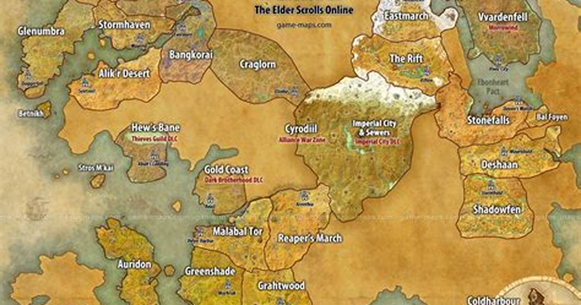 Eso Maps - the Elder Scrolls Online Walkthrough & Guide