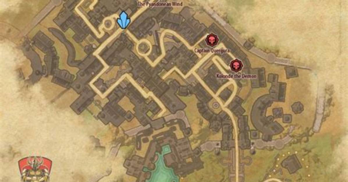 Eso Sunhold Public Dungeon Map with Skyshard and Bosses Location in Summerset