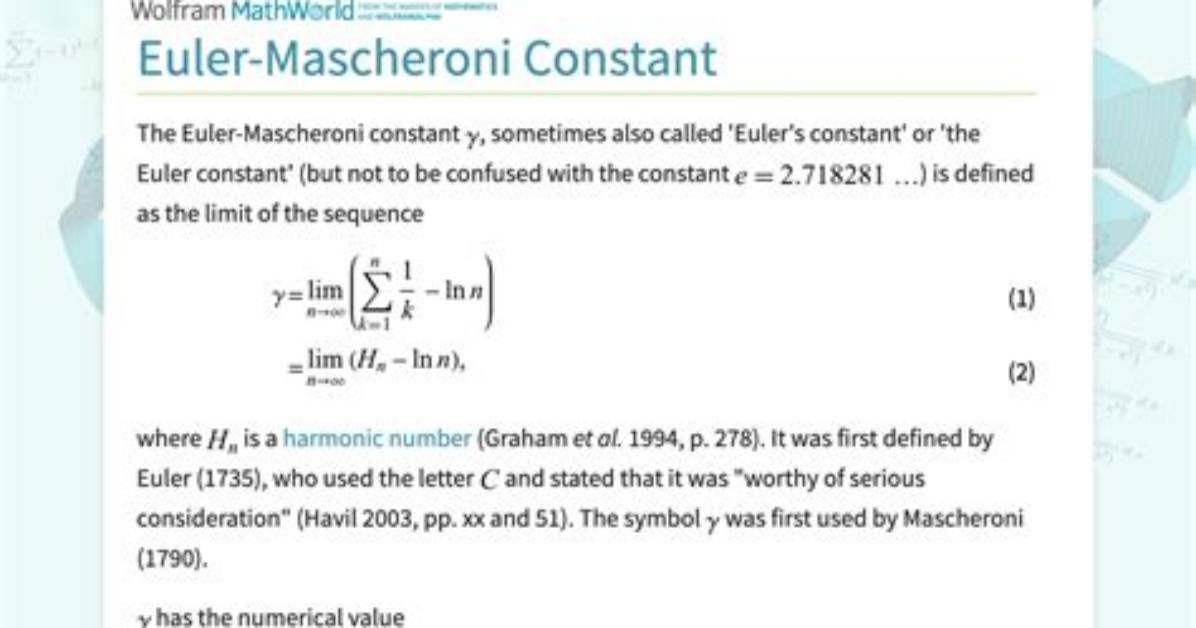 Eulers Constant