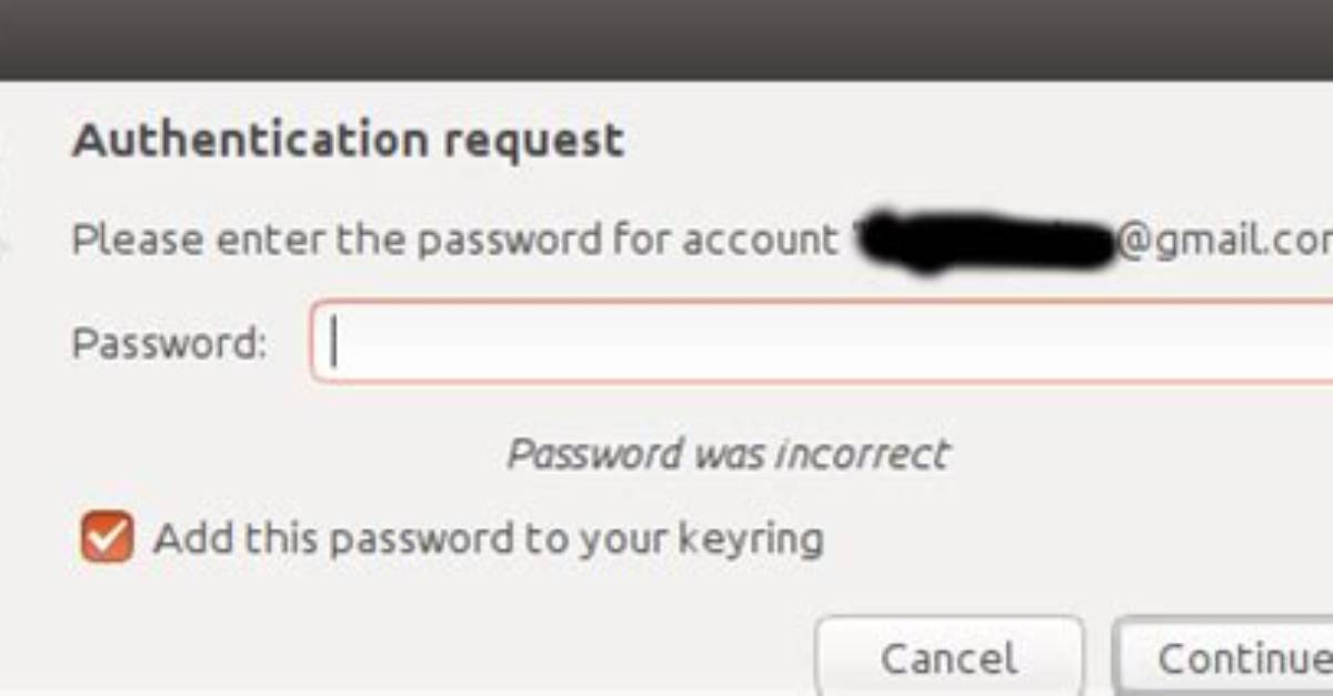 Evolution Mail and Calendar Authentication Error