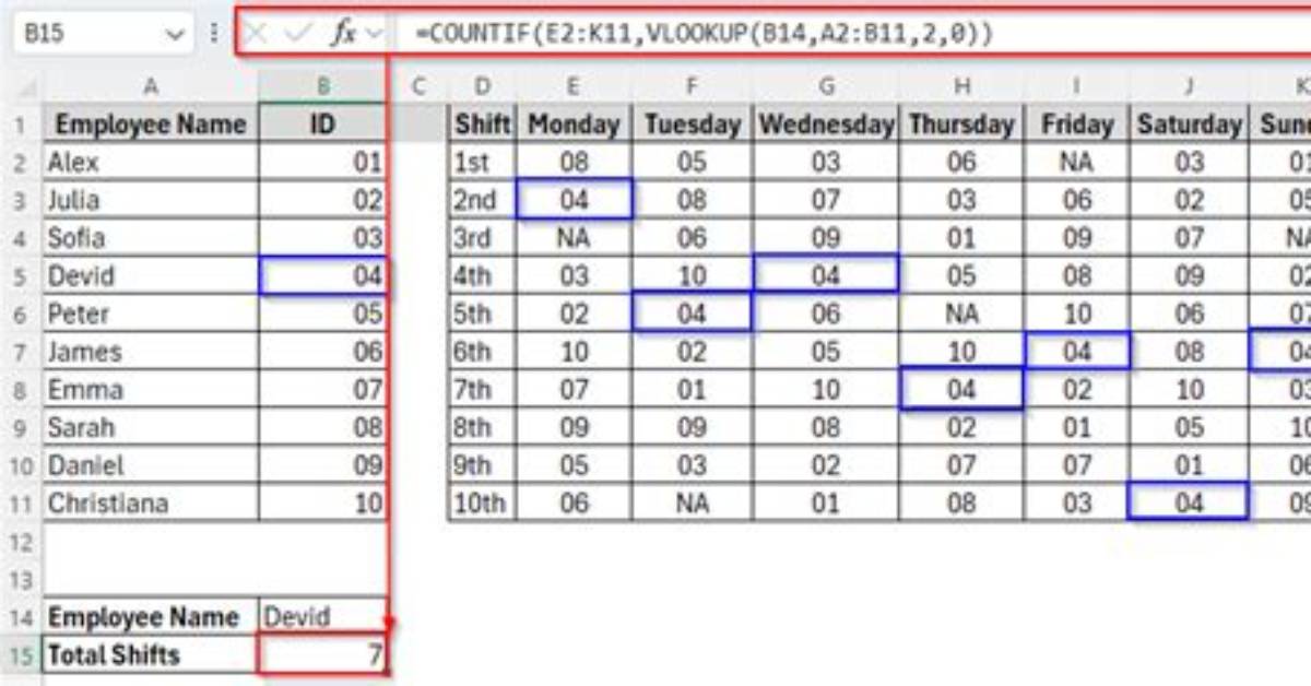 Excel Combining Countif and Vlookup