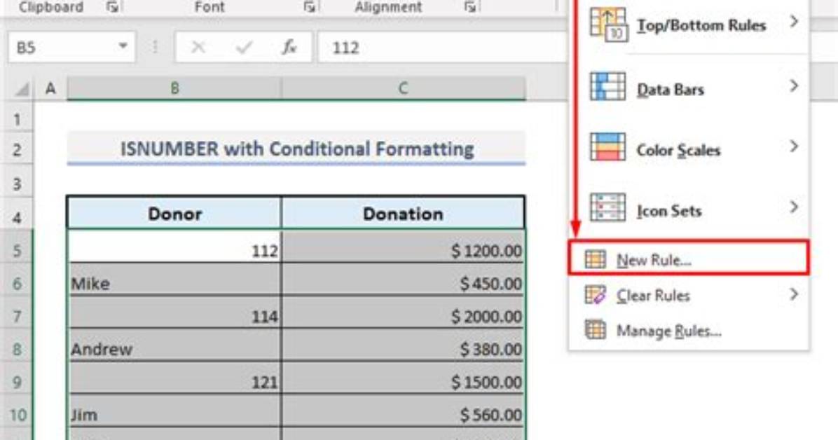 Excel Conditional Formatting and Isnumber