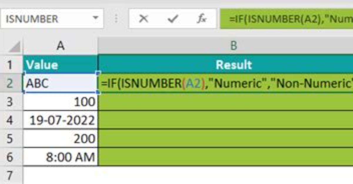 Excel Isnumber Function with If Statement